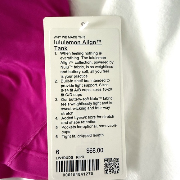 Lululemon Align Tank - Ripened Raspberry 🩷 - Picture 4 of 4